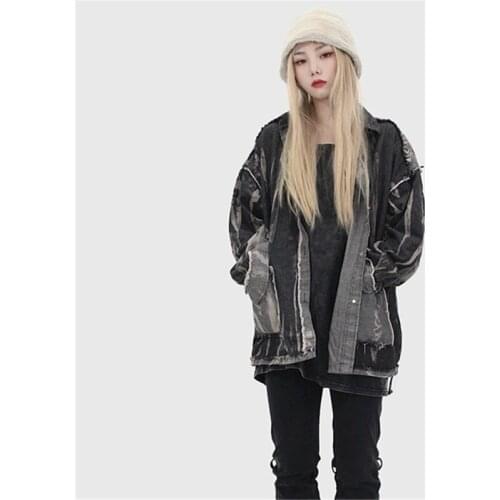 2020 Spring New Loose Denim Jacket Women Long Sleeve Big Size Clothes Streetwear Autumn Casual Bomber Jacket Women Outwear G176