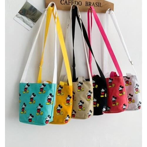 Disney Harajuku Womens Bag Student Canvas Messenger Bag Mickey Mouse Cartoons Girls Mori Series Shoulder Bag Cute Handbag Gifts