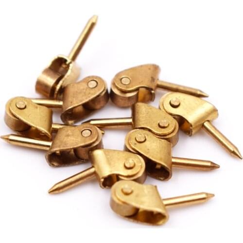 10PCS/LOT Metal 1:12 Miniature Pulley Golden Wheel DIY Dollhouse Hardware Furniture Accessory