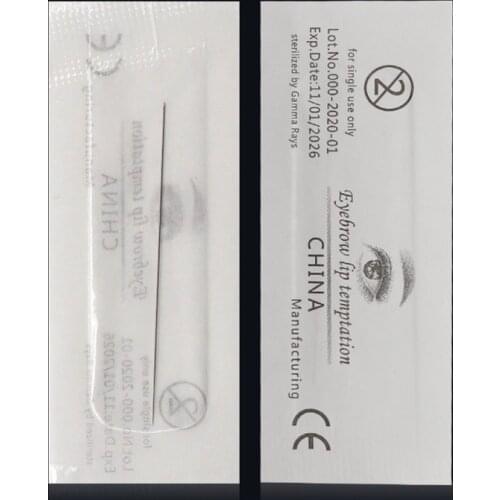 100pcs Disposable 0.35 1R Sterilized Permanent Makeup 0.08 mm Tattoo Needles Tips for Eyebrow Kits