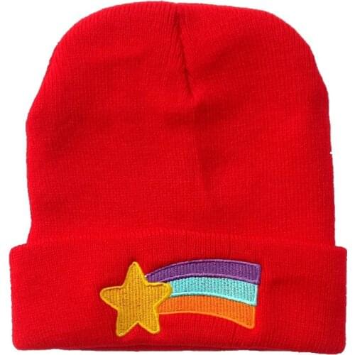 2020 New Fashion Mens and Womens Red Rainbow Acrylic Street Dance Knit Embroidered Hat Beanie