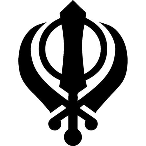 21.1*27.9CM Personality Of The Sikh Symbol JDM Car Sticker Cartoon Motorcycle Vinyl Decals Black/Silver C7-1726