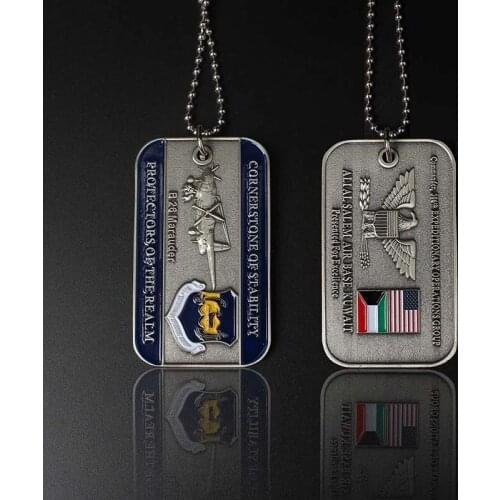 Engraved Custom 3D Us Military and Sports Logo Brass Metal Dog Tags