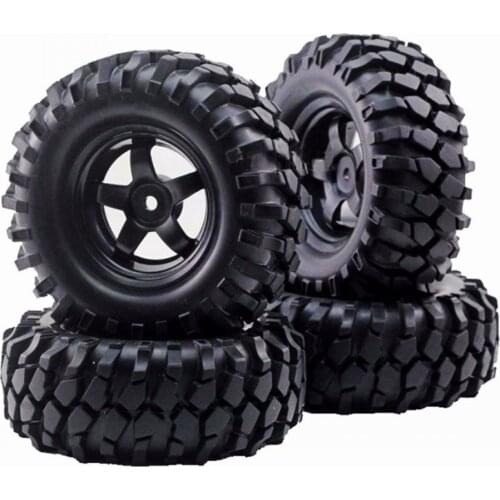 4pcs 96mm 1.9inch Rubber Rim and Beadlock Rim for 1/10 Car Remote Control Climber HSP Redcat Traxxas AXIAL SCX10 90046 RC4WD D90