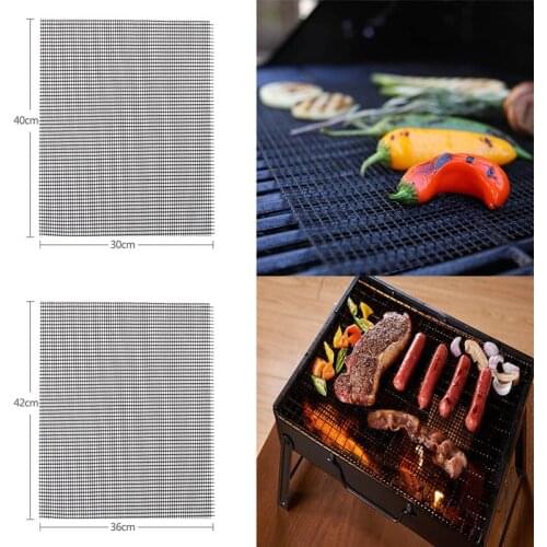 1 PC Square Non Stick Grilling Mats Cooking Tools BBQ Mesh 30*40cm Churrasco Roaster Barbecue Grilling Mat Kitchen Gadgets
