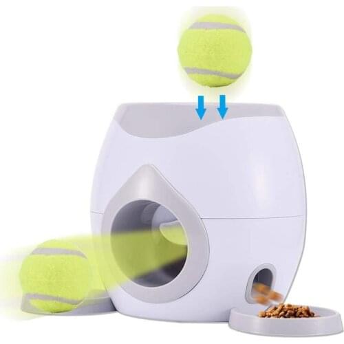 Automatic Pet Feeder Fetch Tennis Ball Launcher Dog Training Toys Interactive Throwing Ball Machine