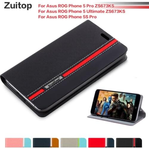 PU Leather Phone Bag Case For Asus ROG Phone 5 Pro ZS673KS Flip Case For Asus ROG Phone 5 I005DA I005DB Case Silicone Back Cover