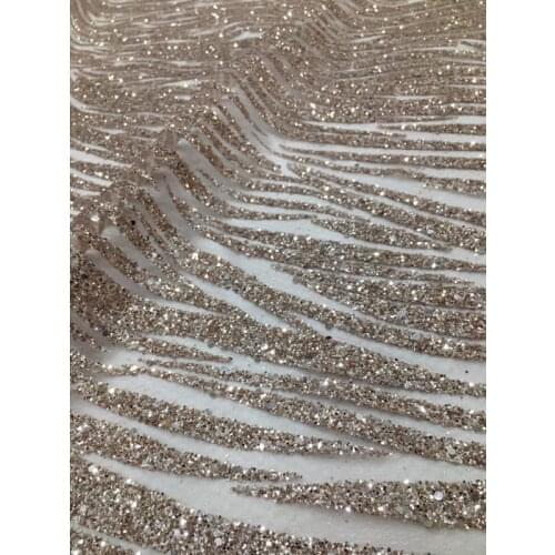 SYJ-1626 shining glued glitter african tulle mesh fabric for evening dress french net fabric