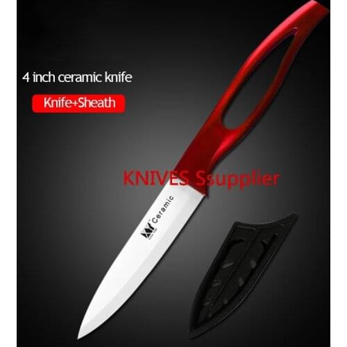 Ceramic Paring Knife - 4 Inch Kitchen Fruit Vegetable Knives White Blade with Sheath