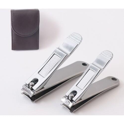 2Pcs Stainless Steel Big Small Toes Nail Clippers In A Pouch Thick Nail Trimmer Cutter Scissor Cuticle Manicure Beauty Care Sets