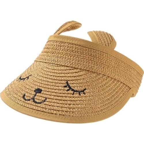 Cute Comfortable Korean Baby Fashion Cap Empty Straw Hat Summer Sun Hat For Boys And Girls With UV Protection