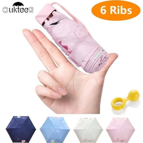 Cartoon dinosaur Mini Pocket Umbrellas Small Kids 5 Folding Umbrella Rain Windproof Anti-UV Umbrella for Women Kid Parasol