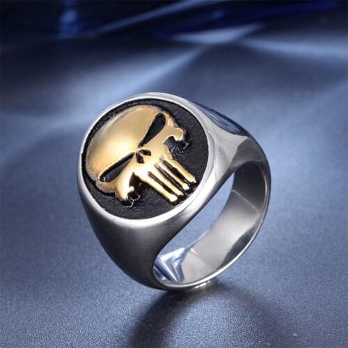 Motorcycle Mens Skull Ring Personality Fashion Punk Stainless Steel Biker Jewelry Boyfriend Creative Gift Wholesale