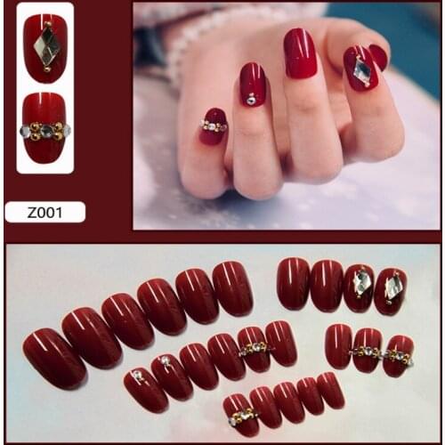 Fake Nails Arts Pattern Cartoon Tips With Glue Full Cover Nail Tip Fales Art Press On Nails With Glue Designs Set Sticker 24Pcs