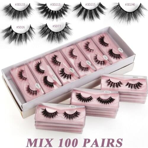 Wholesale Eyelashes 10/20/40/50/100 Pairs 3d Mink Lashes Extension Makeup Thick Mink Eyelashes Bulk Natural Soft Eyelashes