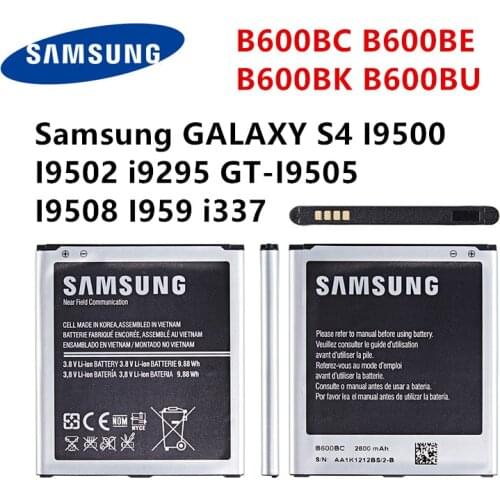 SAMSUNG Orginal B600BC B600BE B600BK B600BU 2600mAh Battery For Samsung GALAXY S4 I9500 I9502 i9295 GT-I9505 I9508 I959 i337 NFC