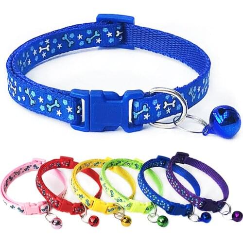Polyester Cat Puppy Lovely Adjustable Necklace Collar Pets Collars Pet Supplies with Bells 1PC Cute Dog Collars Hot Sale