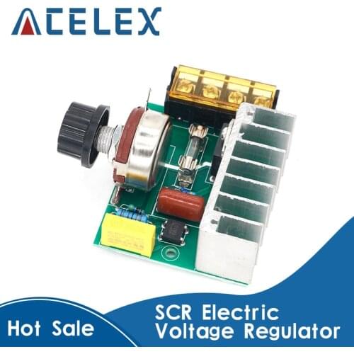 4000W 0-220V AC SCR Electric Voltage Regulator Motor Speed Controller Dimmers Dimming Speed With Temperature Insurance