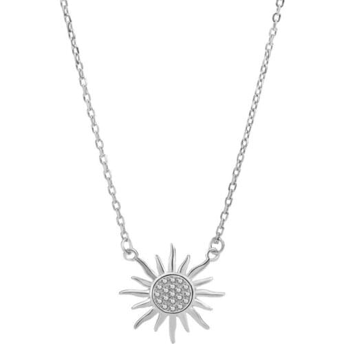 S925 Sterling Silver Light Luxury Silver Jewelry Fashion Clavicle Chain Female Celebrity Ins Temperament Same Sun Necklace