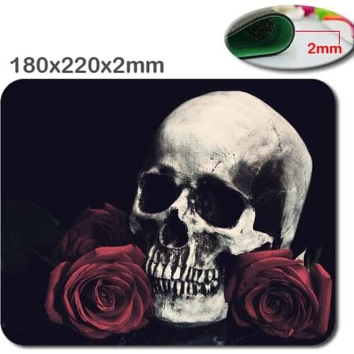 DIY Black roses and skulls Gaming Rubber Large soft E-Sport Fashion Antiskid Durable Mouse Pads As Gift 220x180x2mm&250x290x2mm