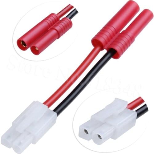HXT 4.0mm Plug to Male Tamiya Connector Adapter With 14AWG Silicone Wire Cable 1.96" (50mm)