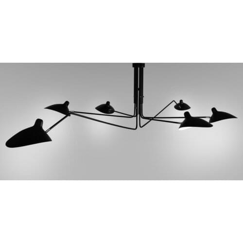 Modern Long Swing Arm Chandelier Adjustable Spider Chandeliers Ceiling Loft Lustre Living Room Bedroom Black Light Fixtures