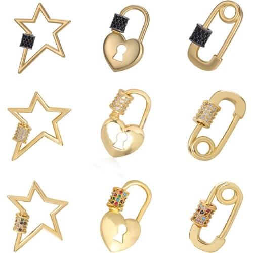 JUYA Real Gold Plating Screw Clasps Hooks DIY Handmade Jewely Findings Accessories For Necklace Bracelet Jewelry Making Supplies
