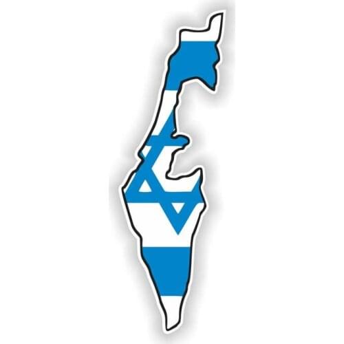 Funny Map Sticker Israel Flag Motorcycle KK Decal Cover Scratches Car Sticker Pvc 15.4CM X 5CM