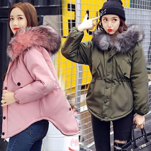Bella Philosophy faux fur hood warm padded winter parkas women coat fashion zipper female jacket loose oversize casual outwears