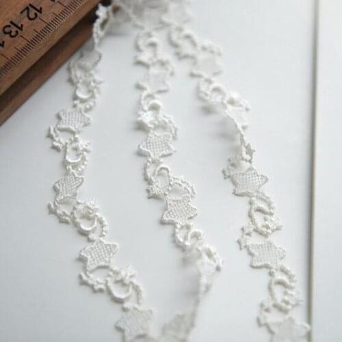 1.5cm Black White Polyester Star Series Embroidered Lace Ribbon Applique Handmade DIY Sewing Craft Lace Trim Decoration
