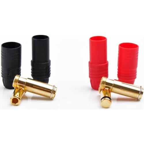 1set Amass AS150 Gold Plated Banana Plug 7mm Male/Female for High Voltage Battery Red/Black