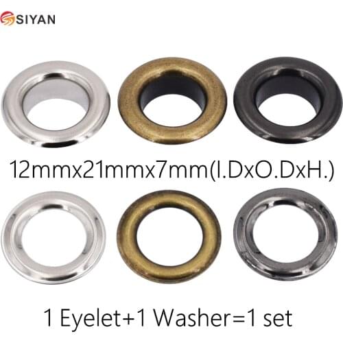100set Metal Eyelets With Grommet Dia.12mm For DIY Fastener Scrapbooking Cap Leathercraft Shoes Belt Bag Tag Clothes Accessories