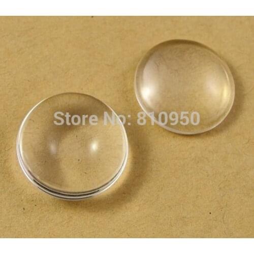 50pcs 20mm DIY Decoration Flat Back Glass Domes Cabochons Round Cameo Settings Fit Pendant Ring Earring Base Blank