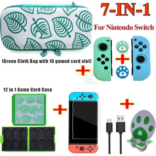 7IN1 New Storage Bag For Nintendo Switch Game Card Case Console Carrying Portable Travel Bag Game Accessories Charge Cable