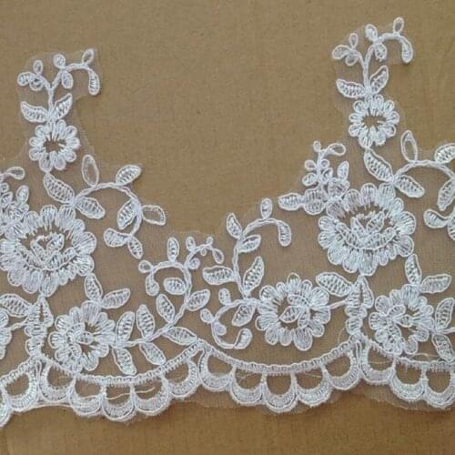 9Yards Cord Bilateral Lace Trim Gorgeous Lace Applique Fabric Floral Motif Wedding Veil New Design High Quality