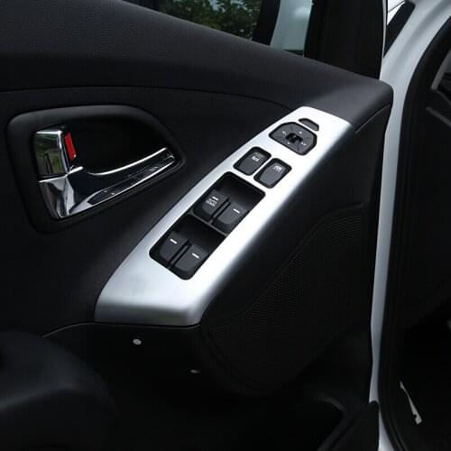 ABS Plastic Trim Car Inner Window Button Armrest Decoration Cover 4 Pcs/Set For Hyundai IX35 2013 2014 Car Stickers