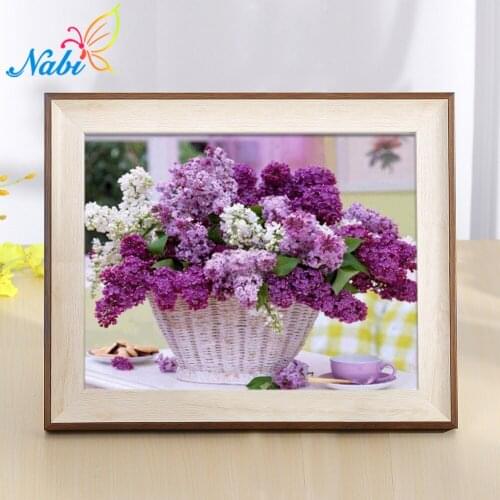 Diamond painting cross stitch Purple flower baskets mosaic&Diamond embroidery&Square full pattern rhinestone kits for needlework