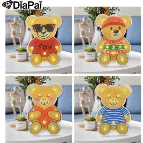 DiaPai Diamond Painting LED Lamp Light 5D Diamond Embroidery DIY Rhinestones Unicorn Night Lamp Christmas Halloween Gift