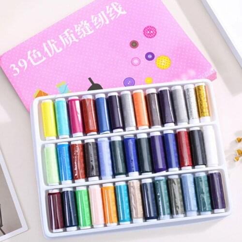 Assorted Color Polyester Sewing Threads Spool Set for Dressmaking Quilting Hand-Stitching Machine-Sewing Accessories 39 Assorted