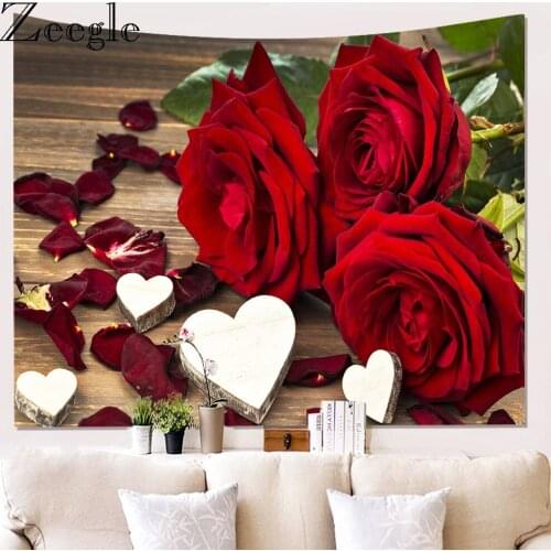 Floral Wall Hanging Tapestry Rectangle Picnic Mat Office Art Decor Tapesrty Sandy Beach Throw Rug Camping Travel Tapestries