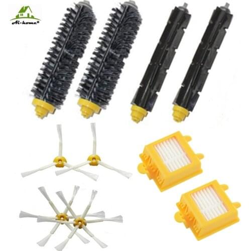 For iRobot Roomba 700 Series 770 780 790 Bristle & Flexible Beater Brush & Hepa Filter & Side Brush kit Vacuum Cleaner Accessory