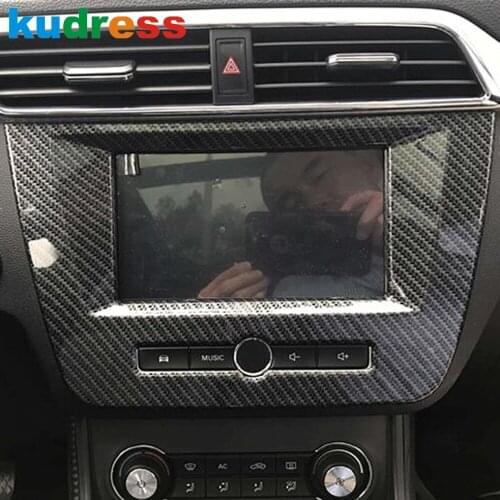 For MG Zs SUV 2017 2018 Carbon Fiber Car Interior Front Center Central Navigation Panel Cover Trim Sticker Accessories