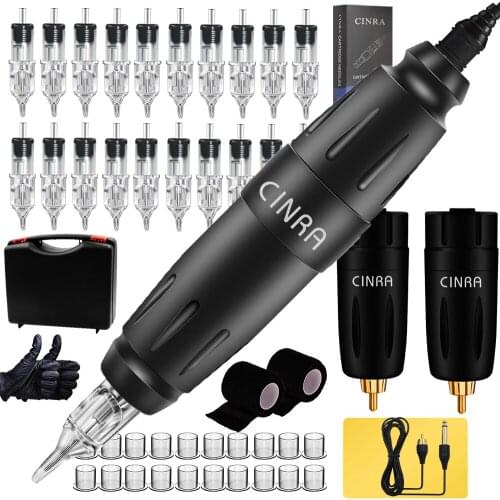 Tattoo Cartridge Machine Pen Kit with Tattoo Pen 2PCS Wireless Tattoo Power Supply Tattoo Needles Cartridges power supply supply