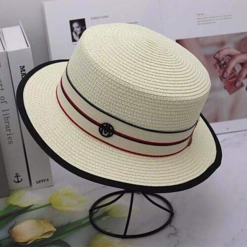 Summer Women Hat Beach Straw Panama Ladies Cap Fashionable Handmade Casual Flat Brim Bowknot Sun Hats for Women Summer