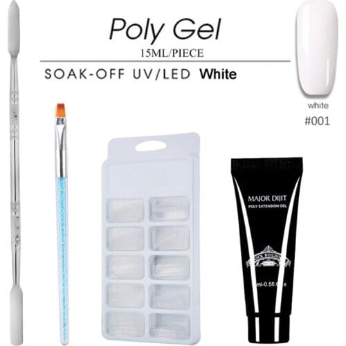 Nail Art Kit Nail Extension Gel UV LED Soak-off Lacquer Brush Nails Tips File Set No Odor Or Toxic Nails Accesorios -VL16