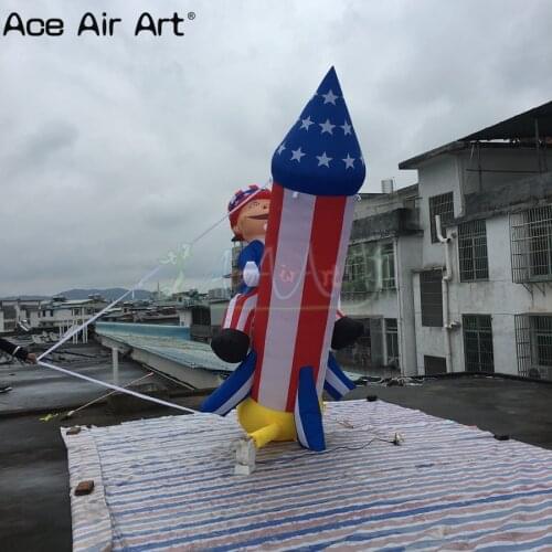 Cheap 3m H giant inflatable Rocket Man inflatable rocket model for party decoraction or exhibition