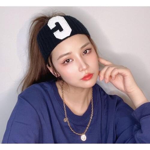 New Autumn Women Girl Sport Letter Voga Hairband Square Headband Knitted Hat Lady Men Beanies Caps Skullies Outdoor