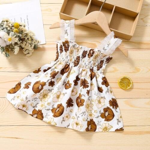 Summer New Girls Casual Dress Toddler Kids Baby Girls Sleeveless Suspender Mesh Floral Dress Princess Dress Robes pour filles