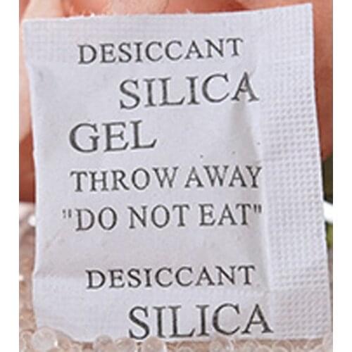100 Packs 1g Non-Toxic Silica Gel Desiccant Moisture Absorber Dehumidifier for Room Kitchen Clothes Food Storage Drypack Ship