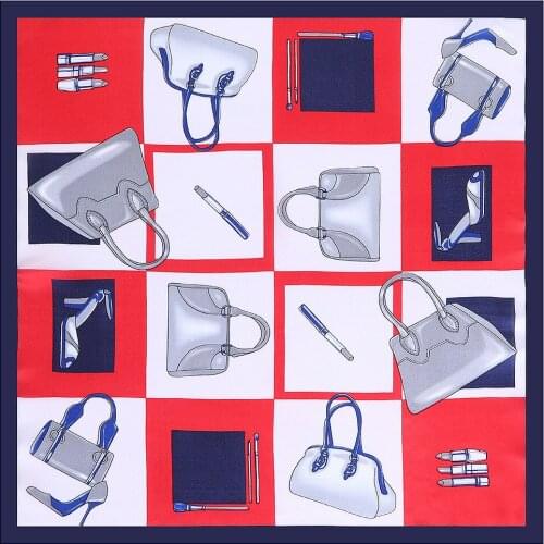 Fashion bag pattern silk scarf high heels pattern scarf lipstick pattern headscarf headband fashion gift R41